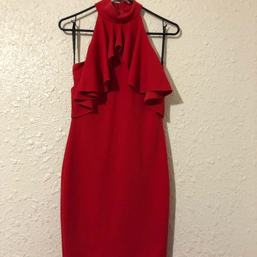 Minuet red midi dress, size M